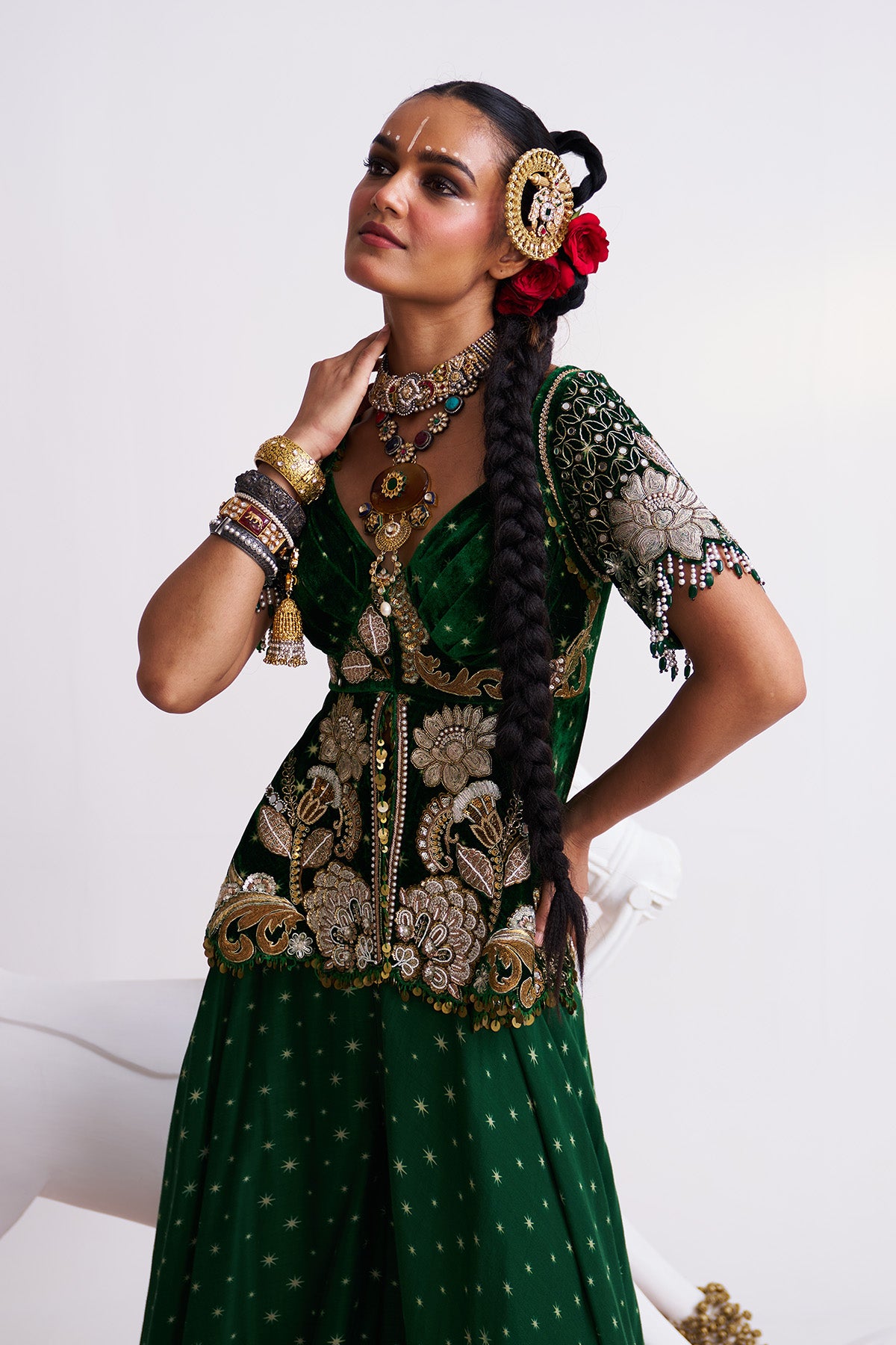 Tara peplum sharara set