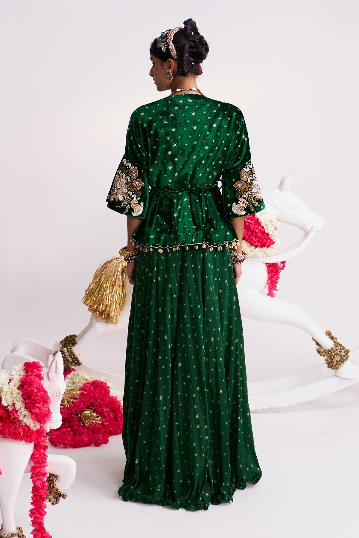 Tara wrap jacket sharara set