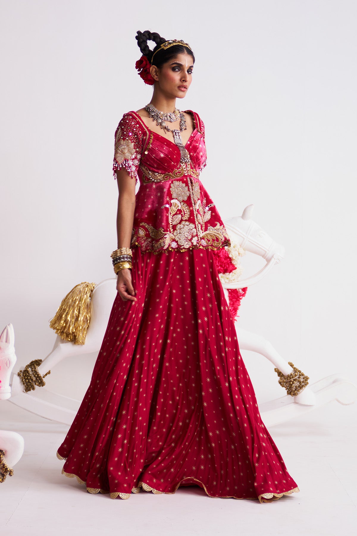 Tara peplum sharara set