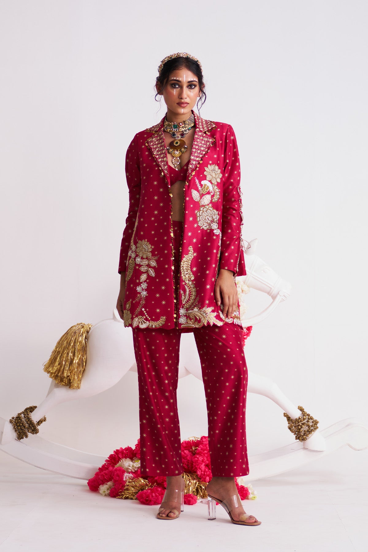Tara long jacket trouser set