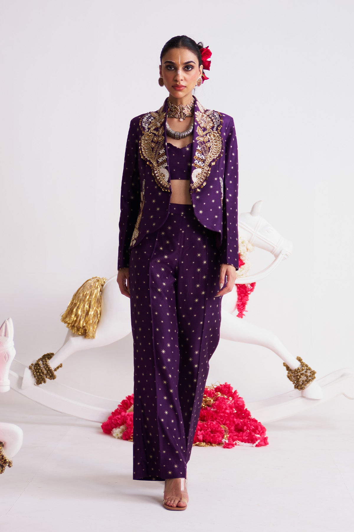 Tara scallop blazer set