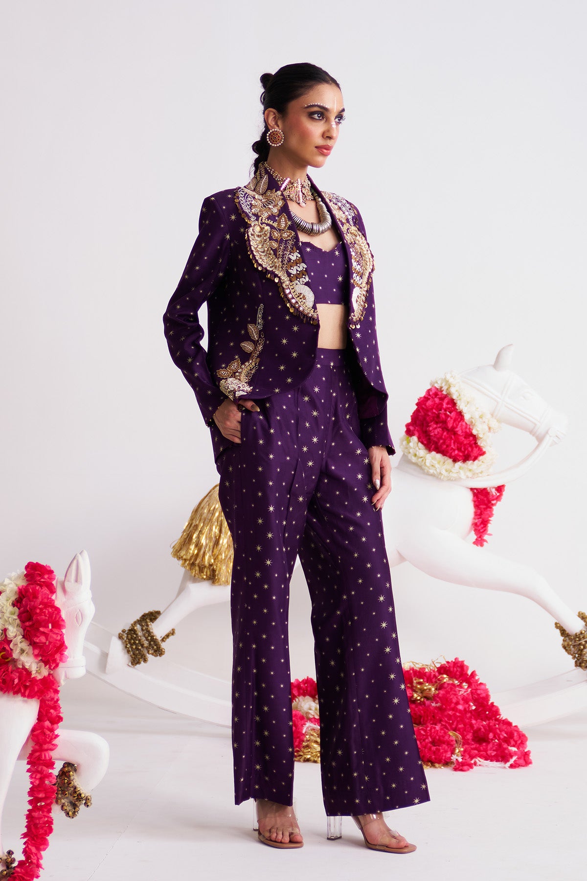 Tara scallop blazer set