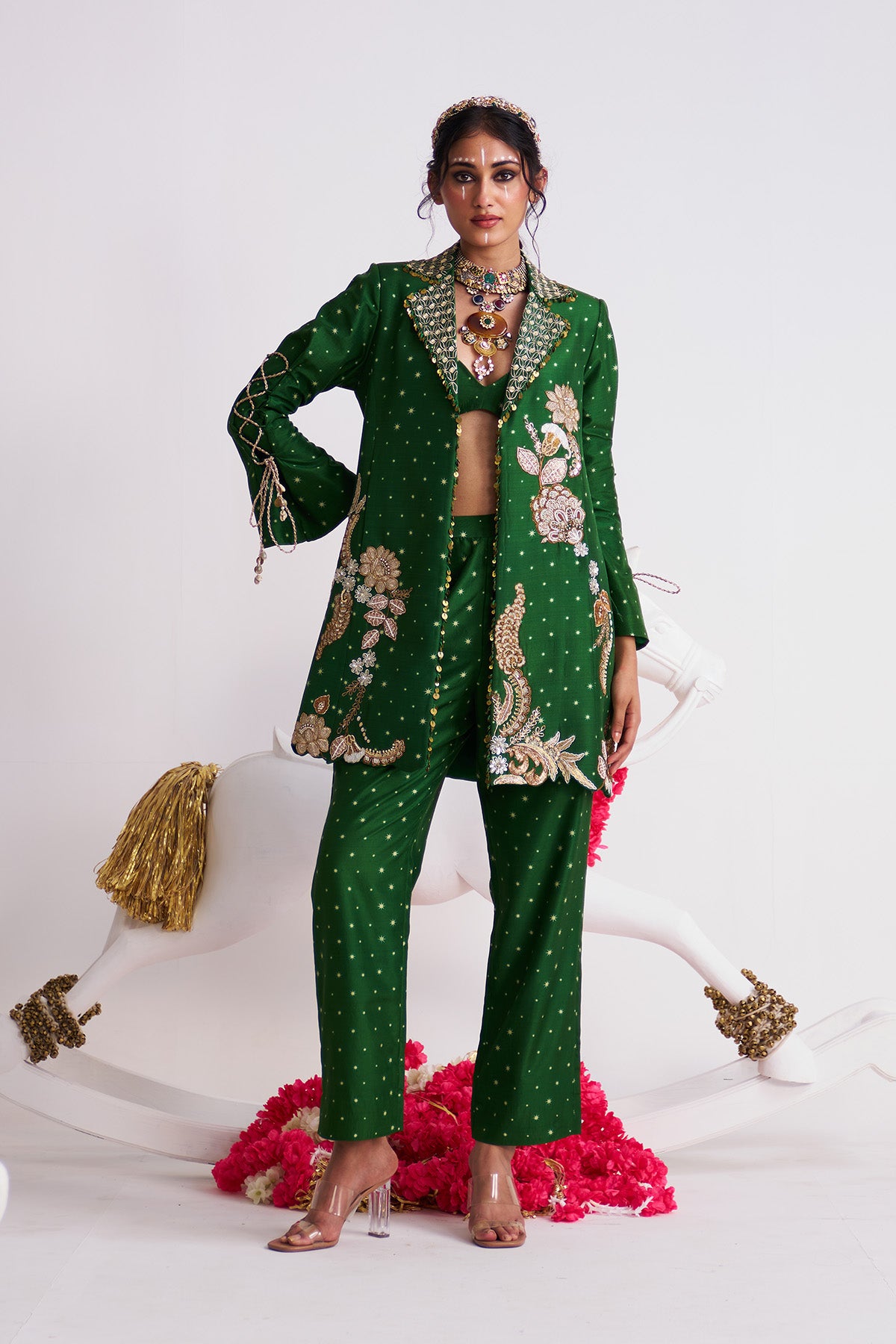 Tara long jacket trouser set