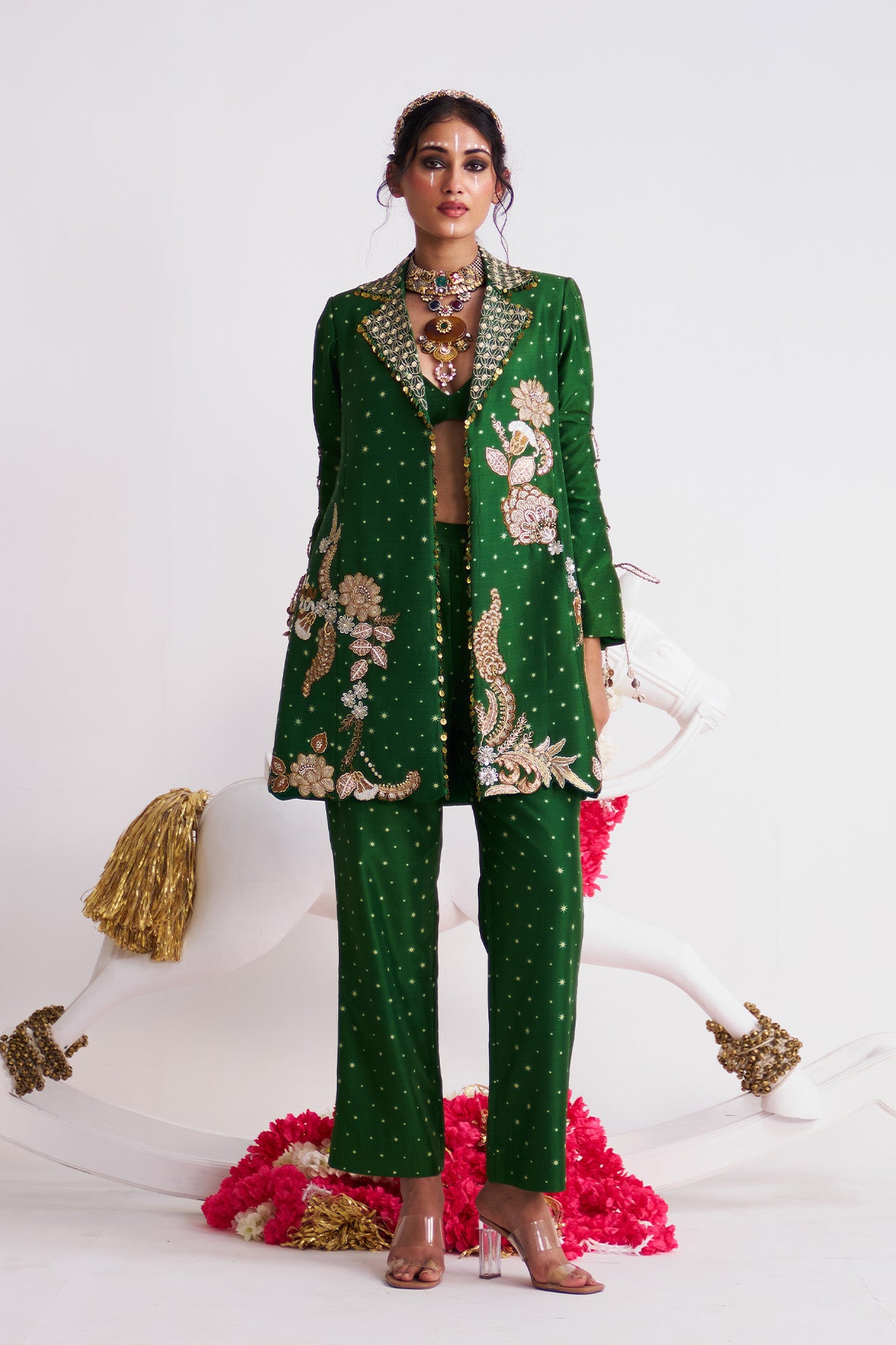 Tara long jacket trouser set