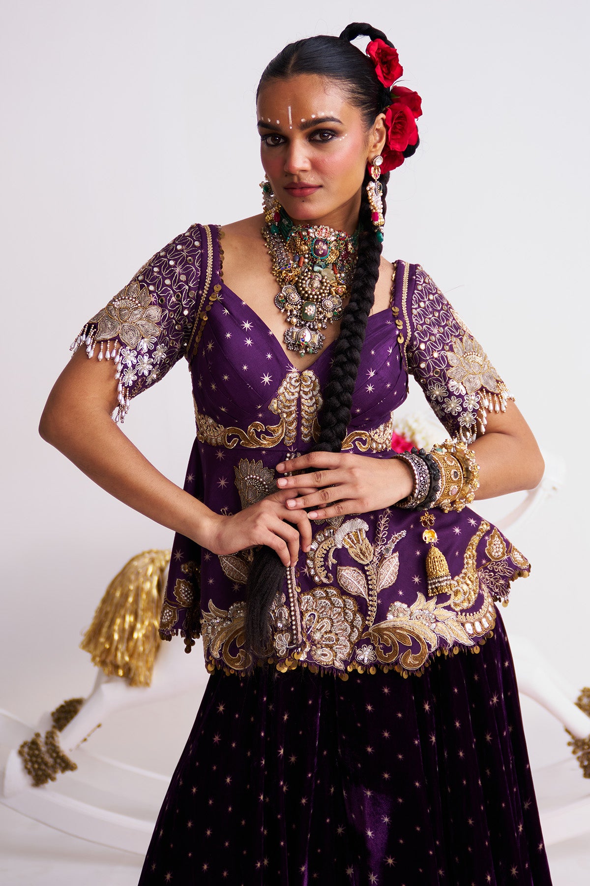 Tara peplum sharara set
