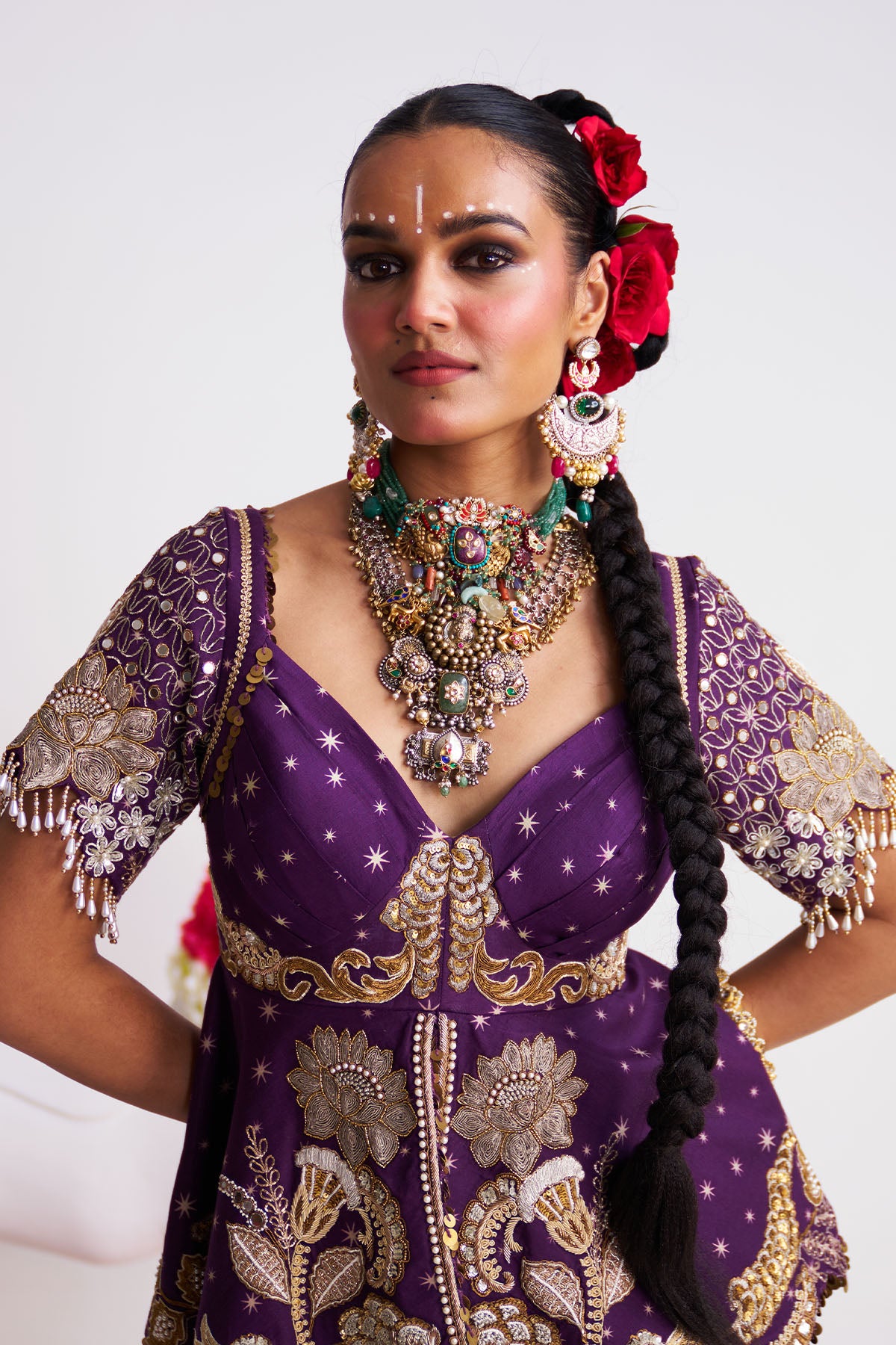 Tara peplum sharara set