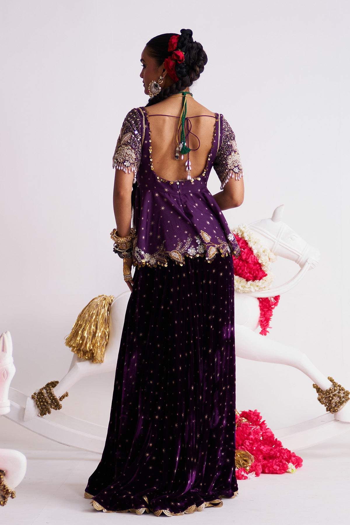 Tara peplum sharara set