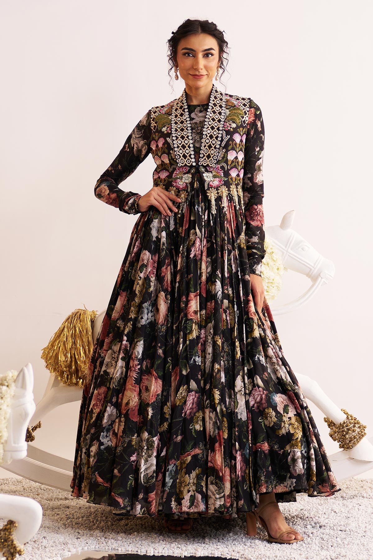 Shalimar bagh jacket anarkali