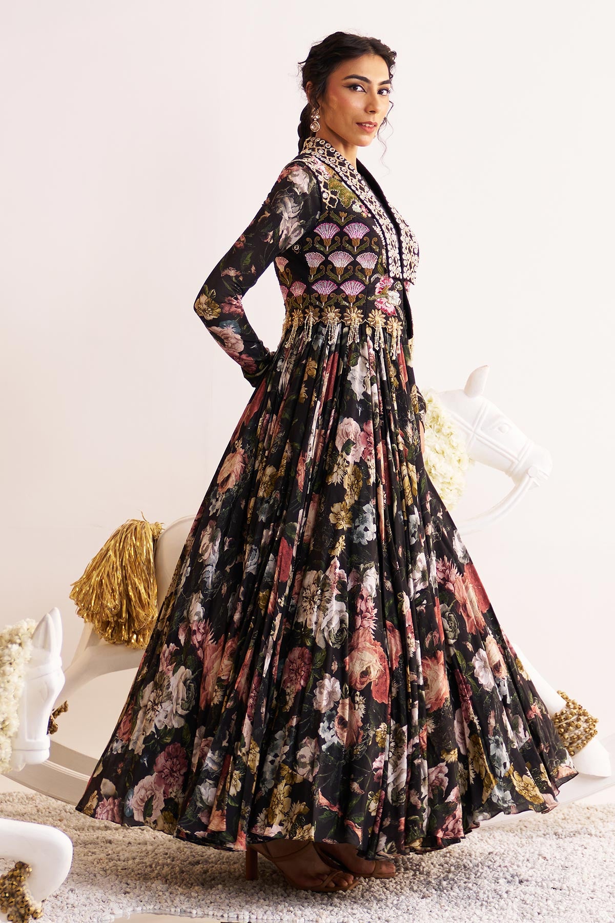 Shalimar bagh jacket anarkali