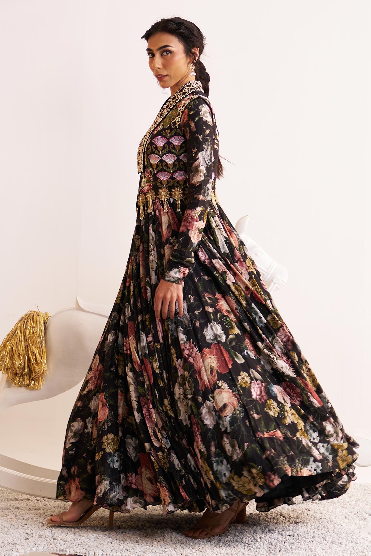 Shalimar bagh jacket anarkali