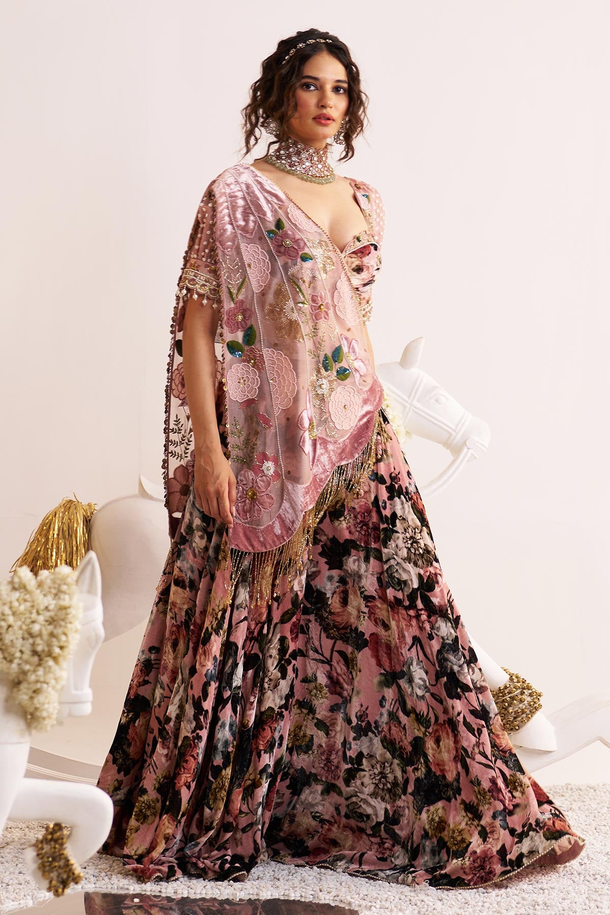 Vatika side drape and sharara set