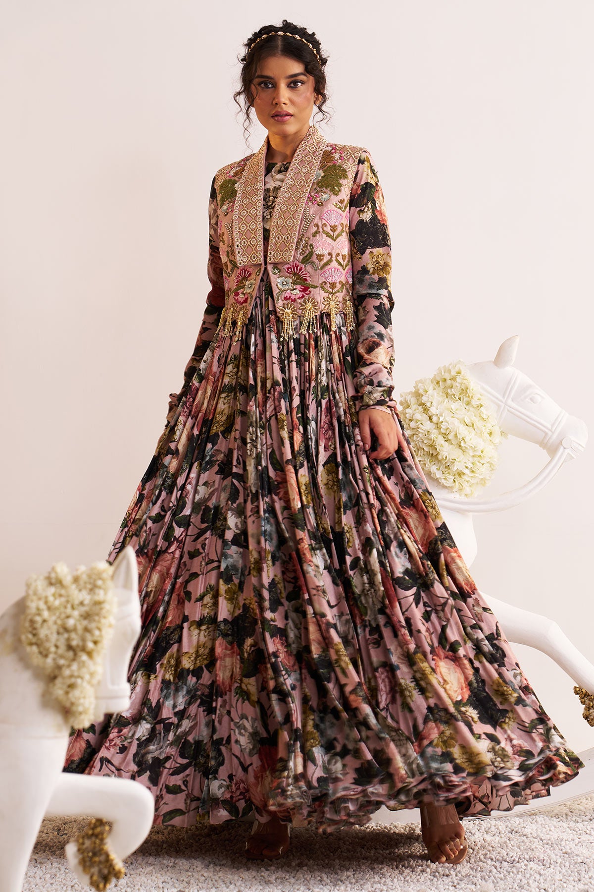 Shalimar bagh jacket anarkali