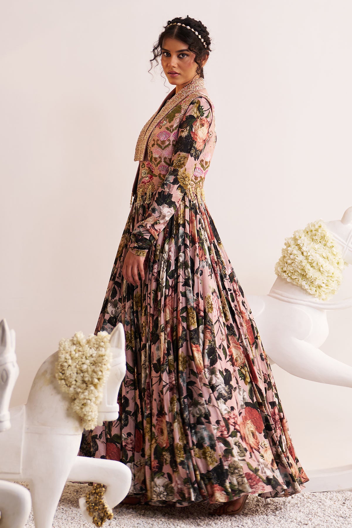 Shalimar bagh jacket anarkali