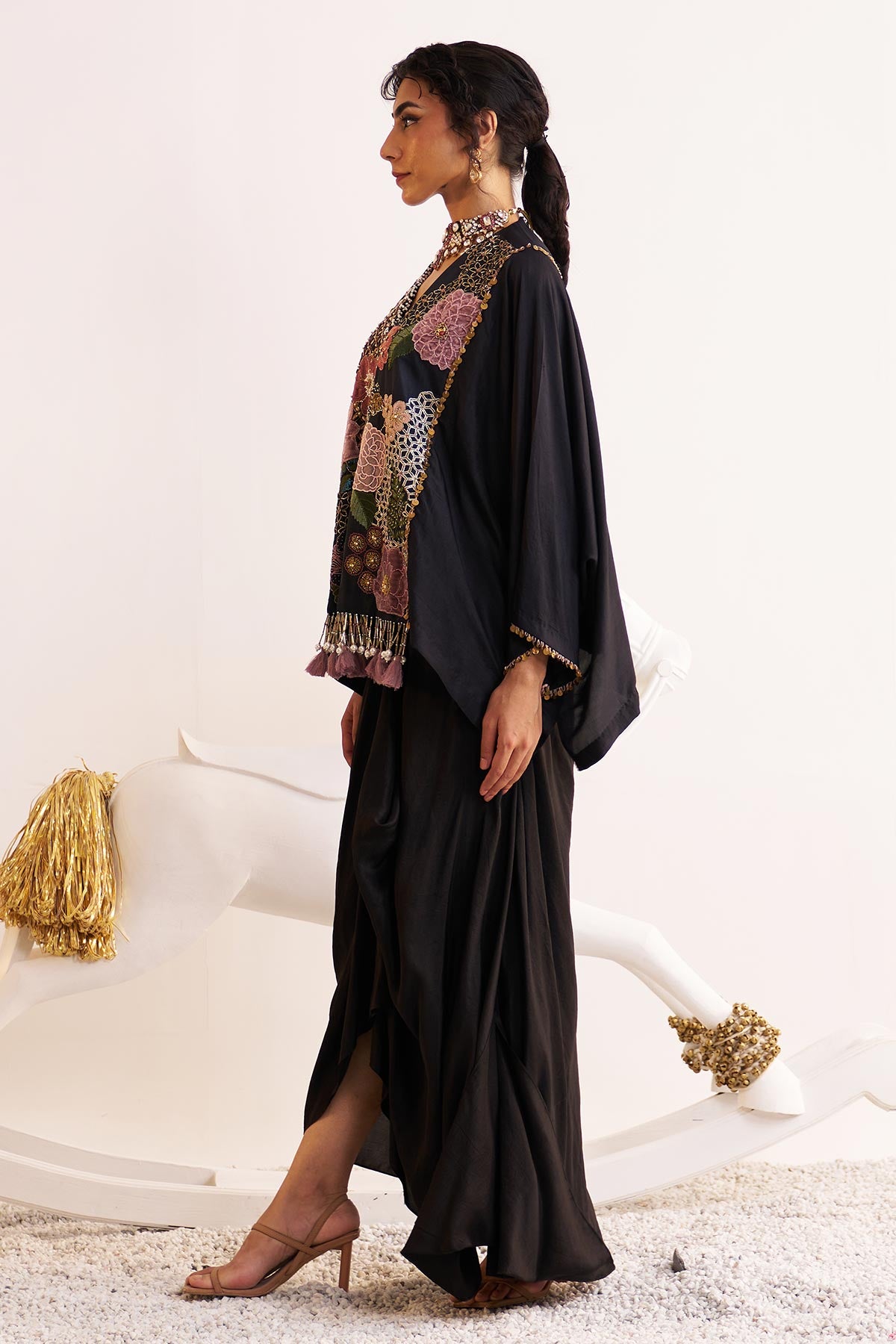 Gardenia cape and drape skirt