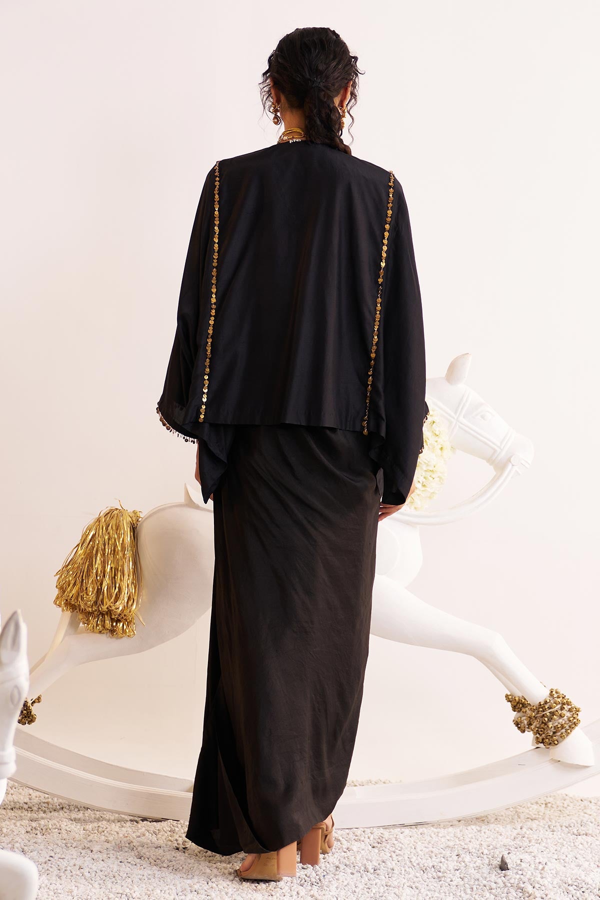 Gardenia cape and drape skirt