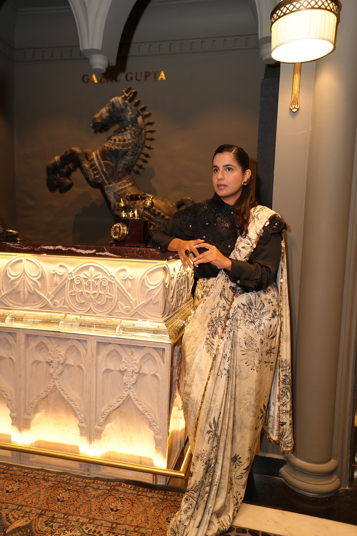 Gopalika In Drape Saree and collar set