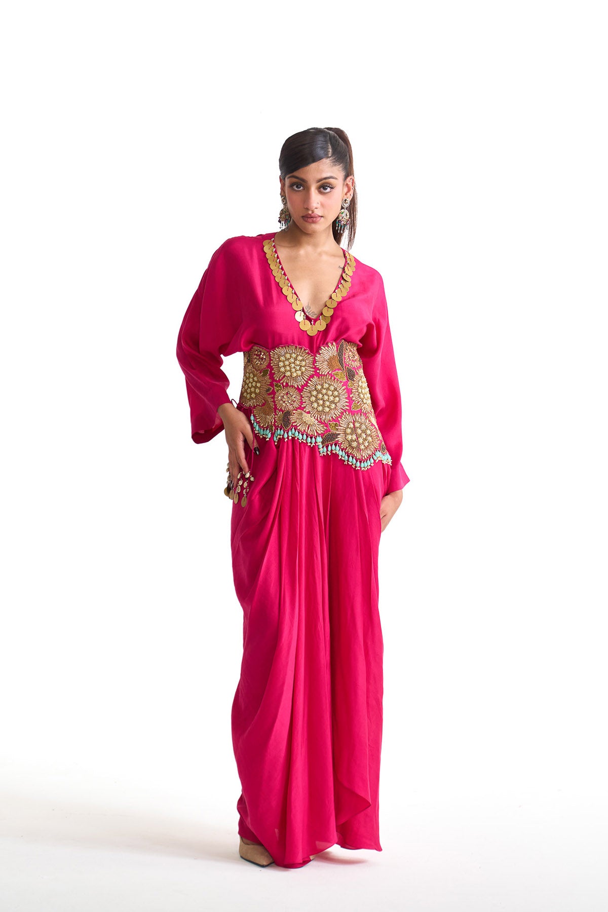 Dancing rays Kaftan with corset belt