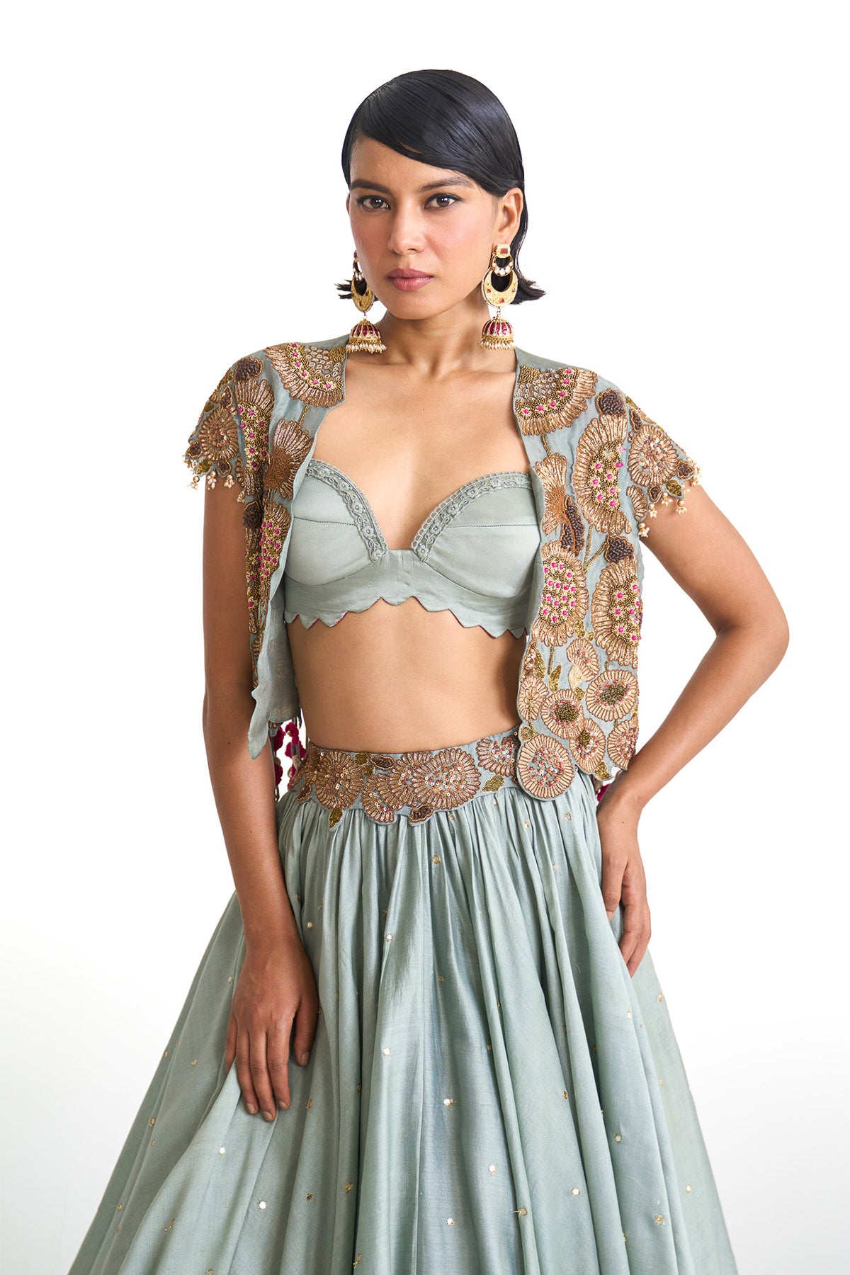 Dancing rays Short jacket with skirt set