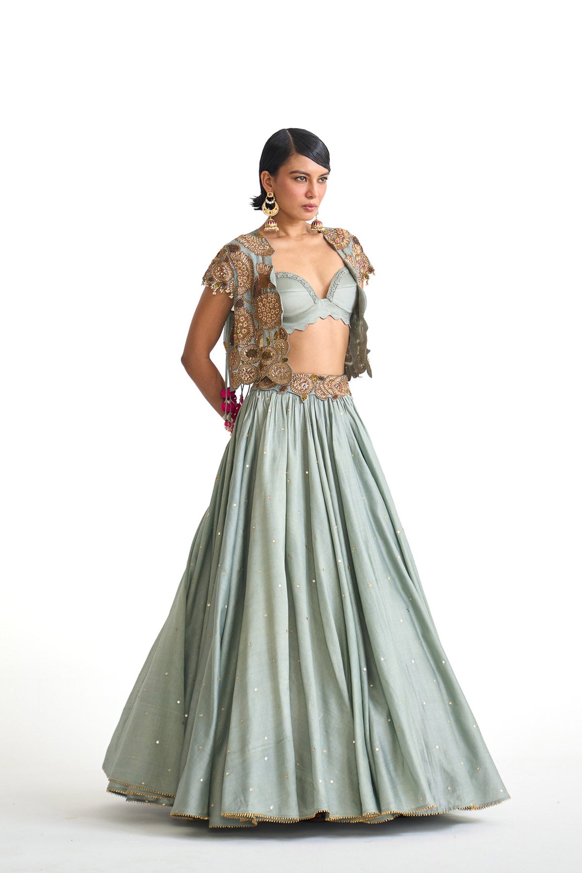 Dancing rays Short jacket with skirt set