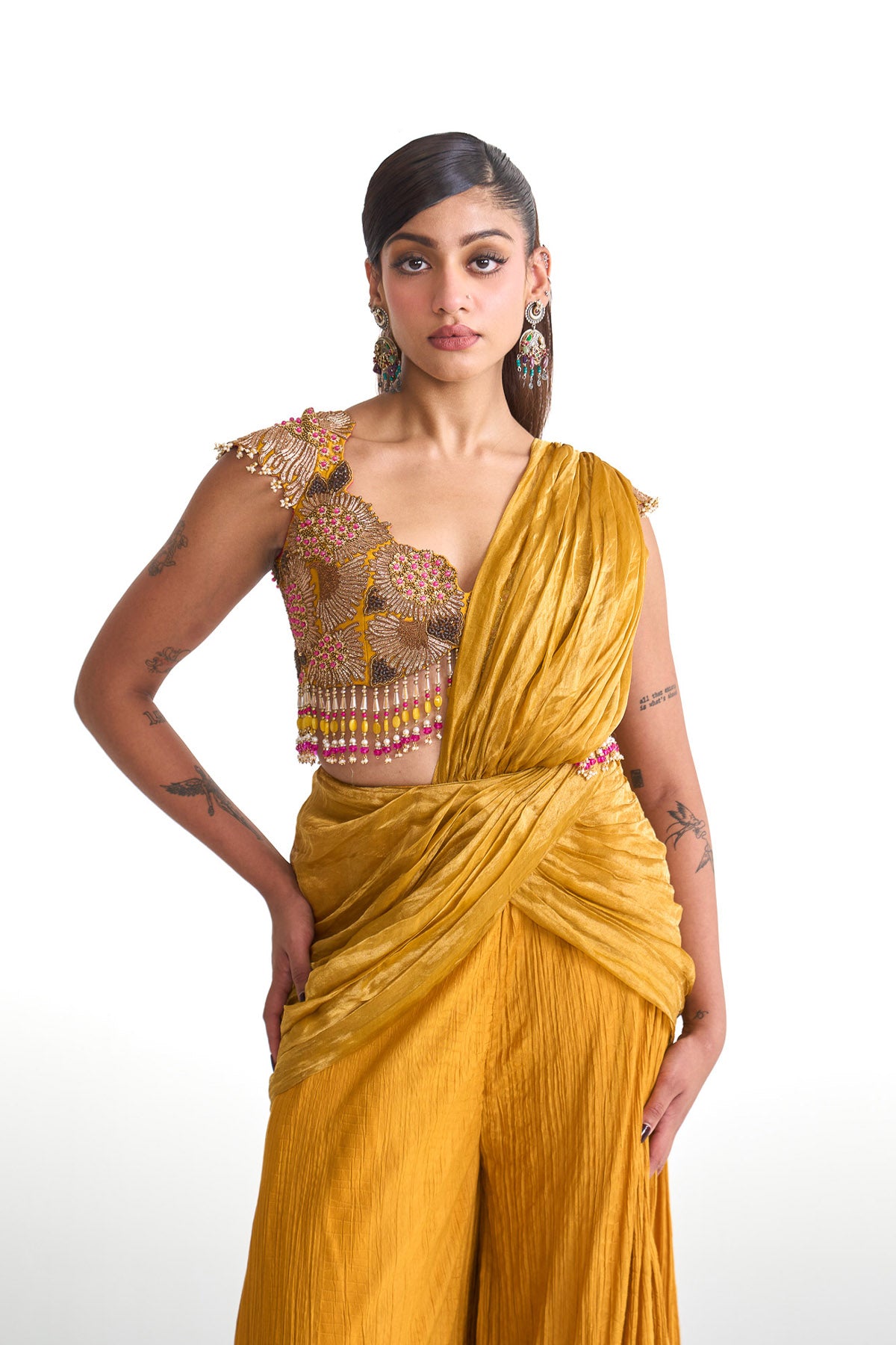 Dancing rays Drape sharara set