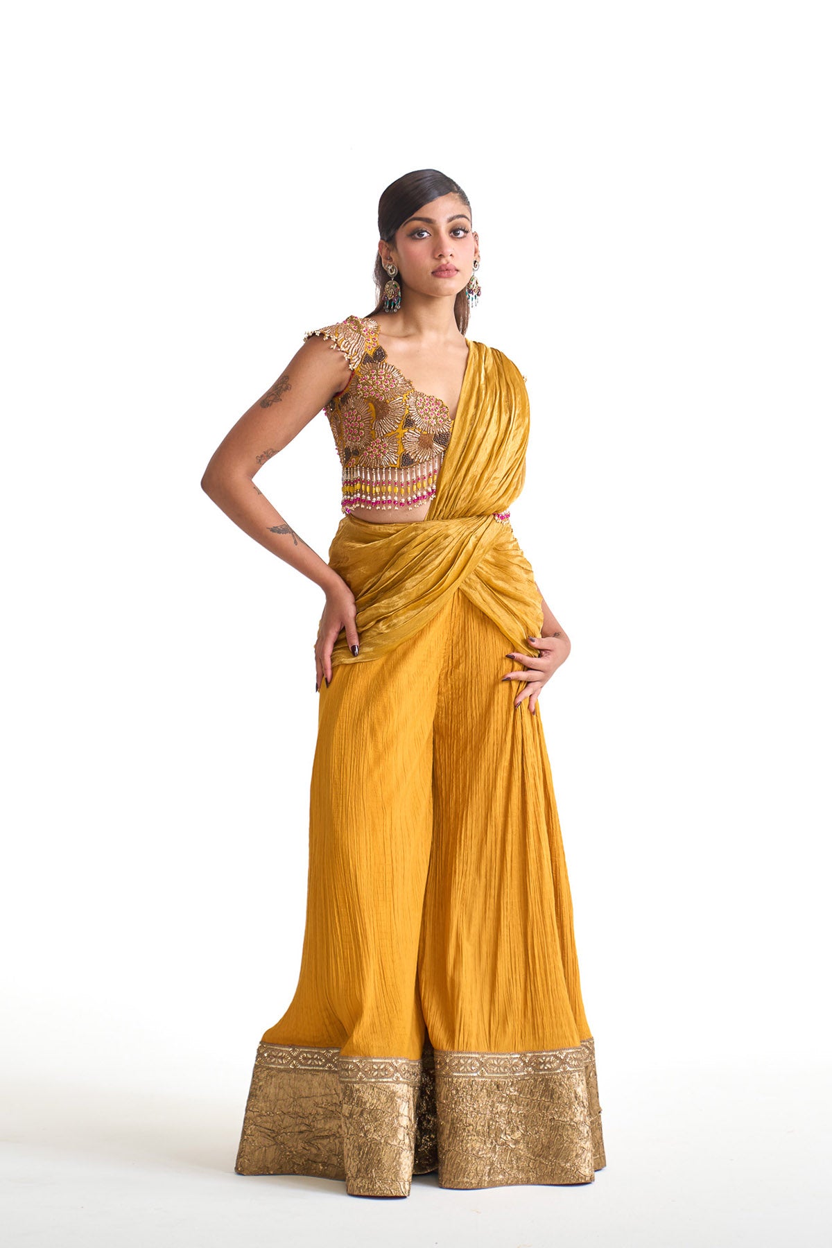 Dancing rays Drape sharara set