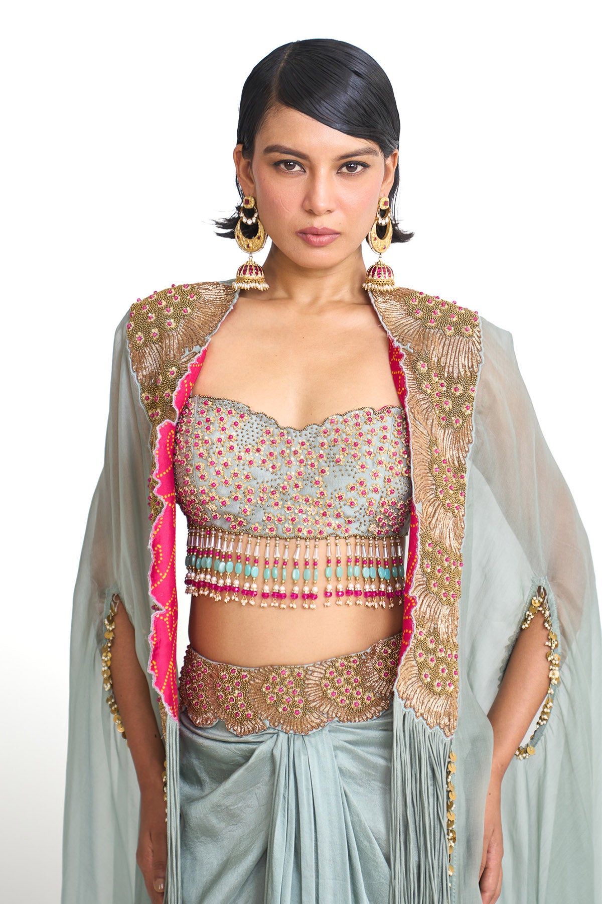 Dancing rays Cape and drape skirt set