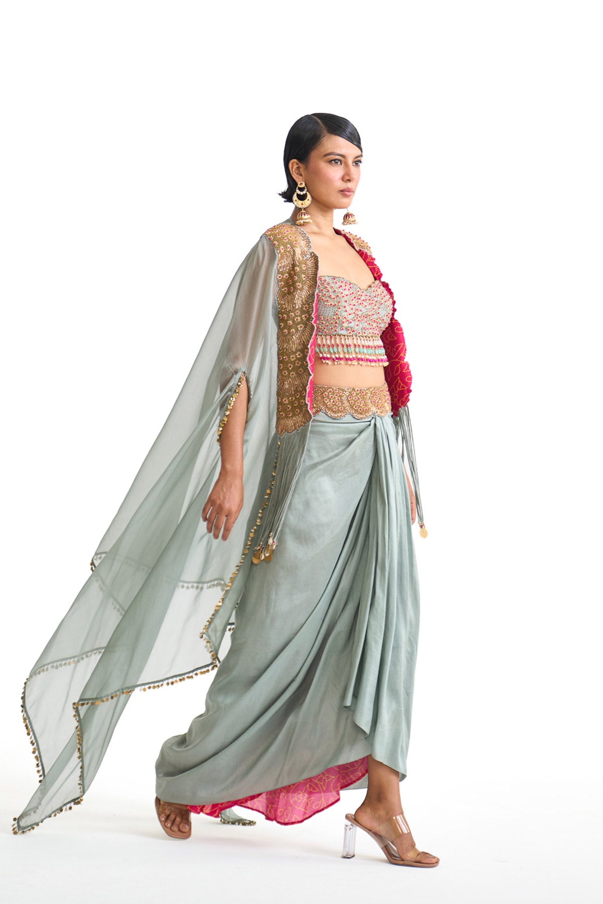 Dancing rays Cape and drape skirt set