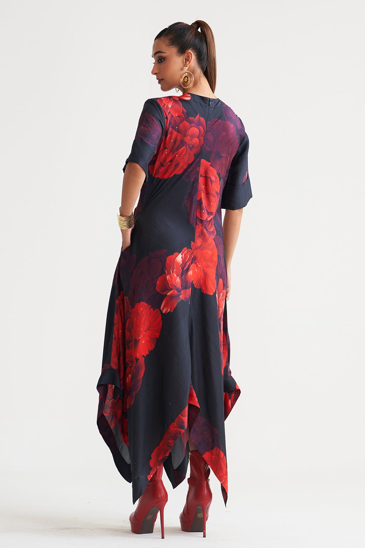 Front gather detail dress