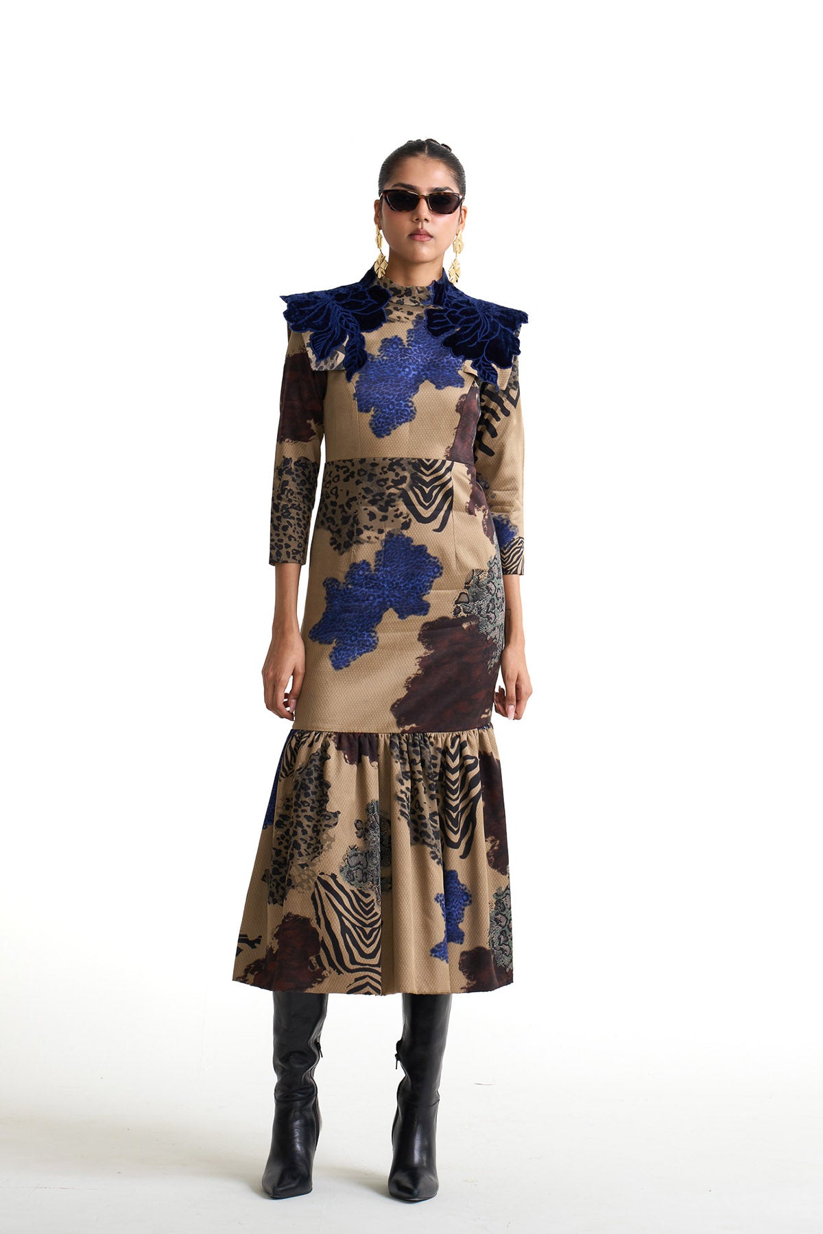 Desert safari shoulder detail dress