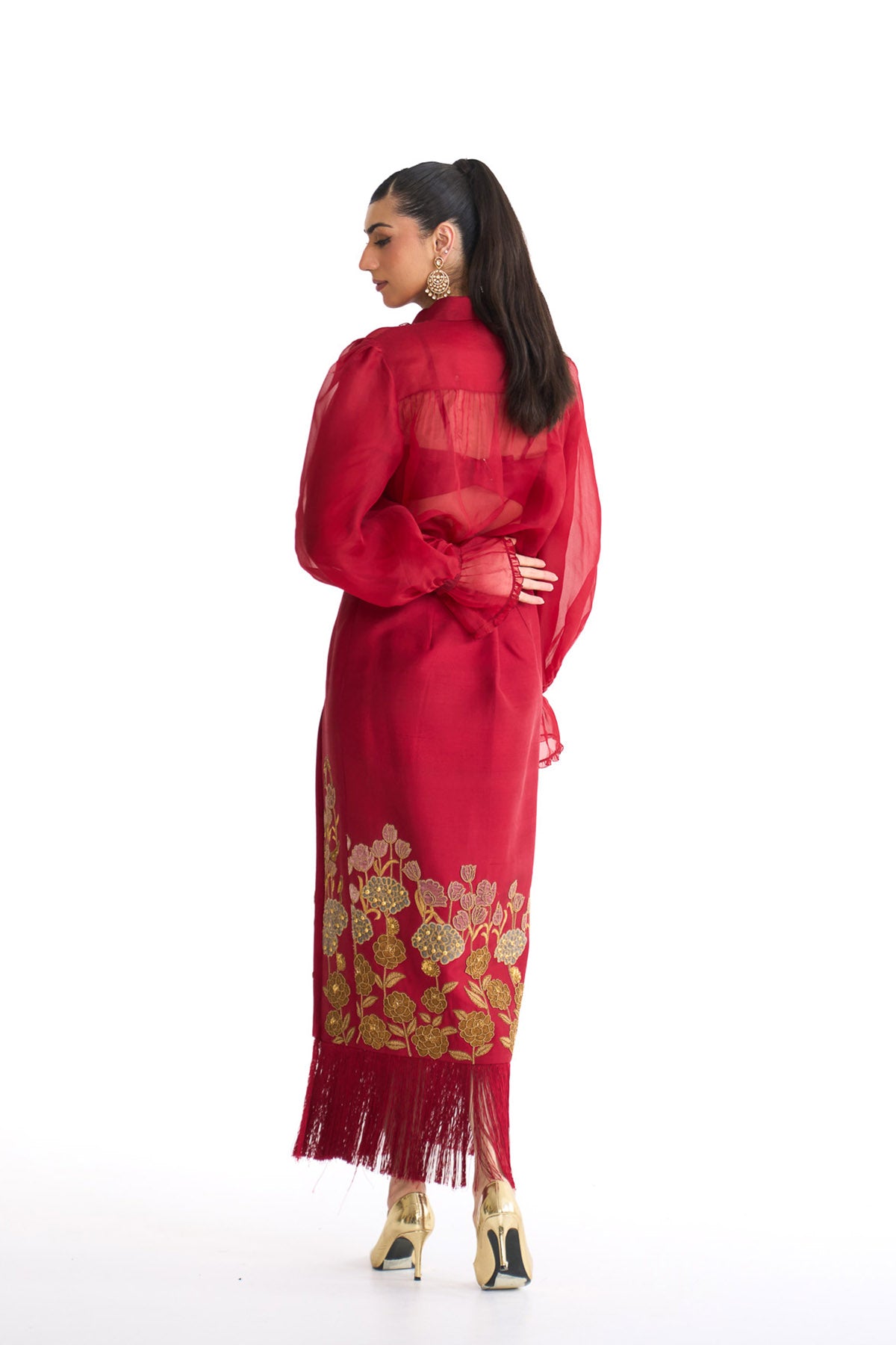 Flower story Shirt & pencil skirt set