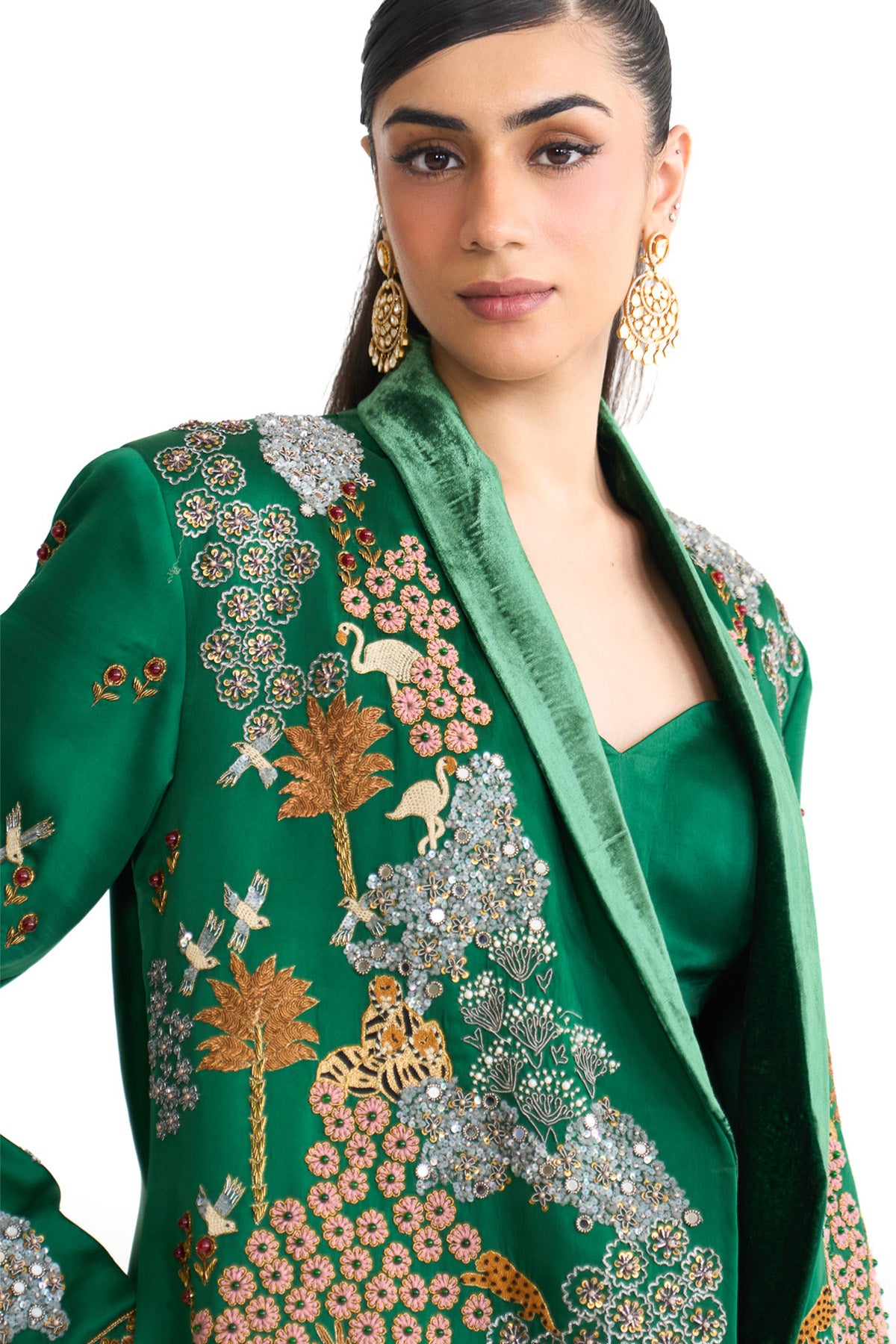 Forest bloom blazer & garara set