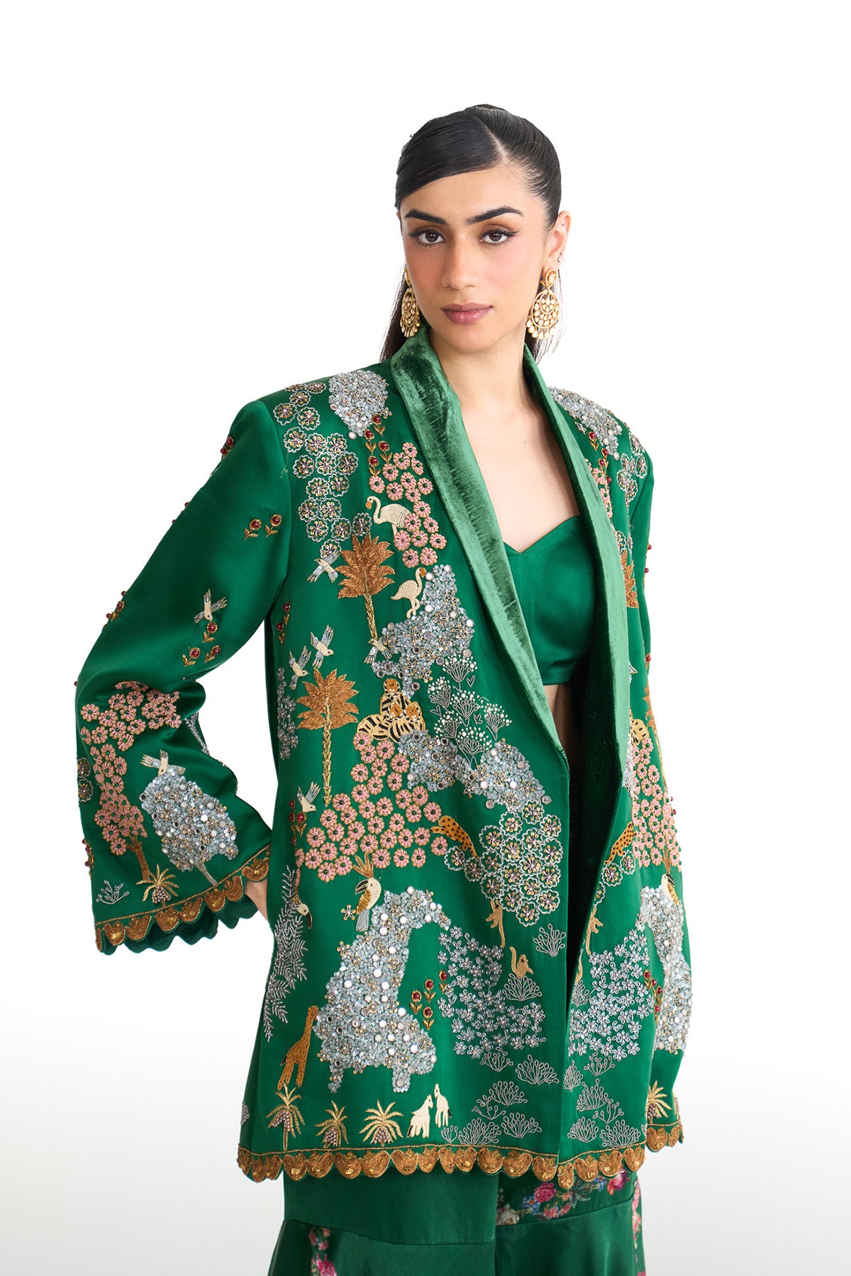 Forest bloom blazer & garara set