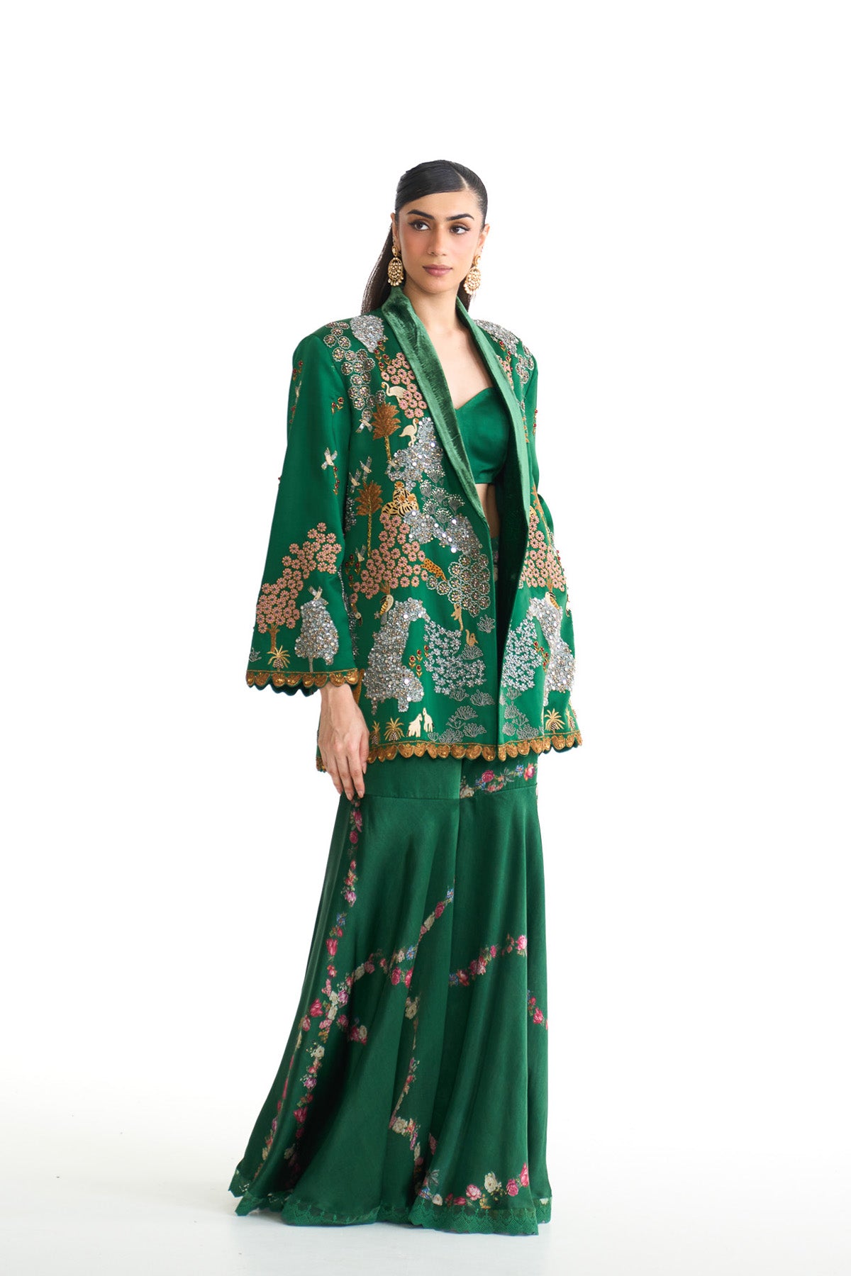 Forest bloom blazer & garara set