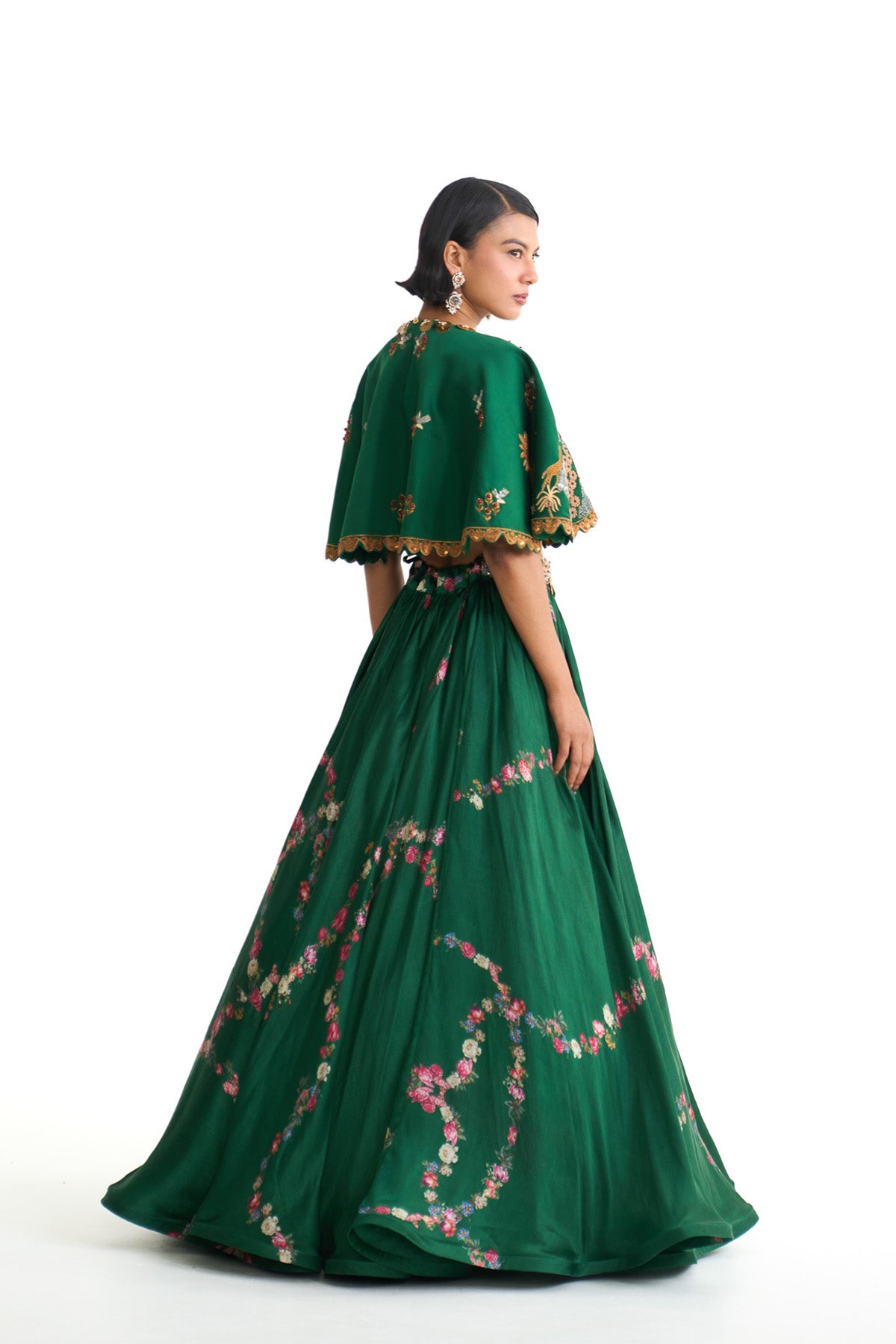 Forest bloom top & lehenga skirt set