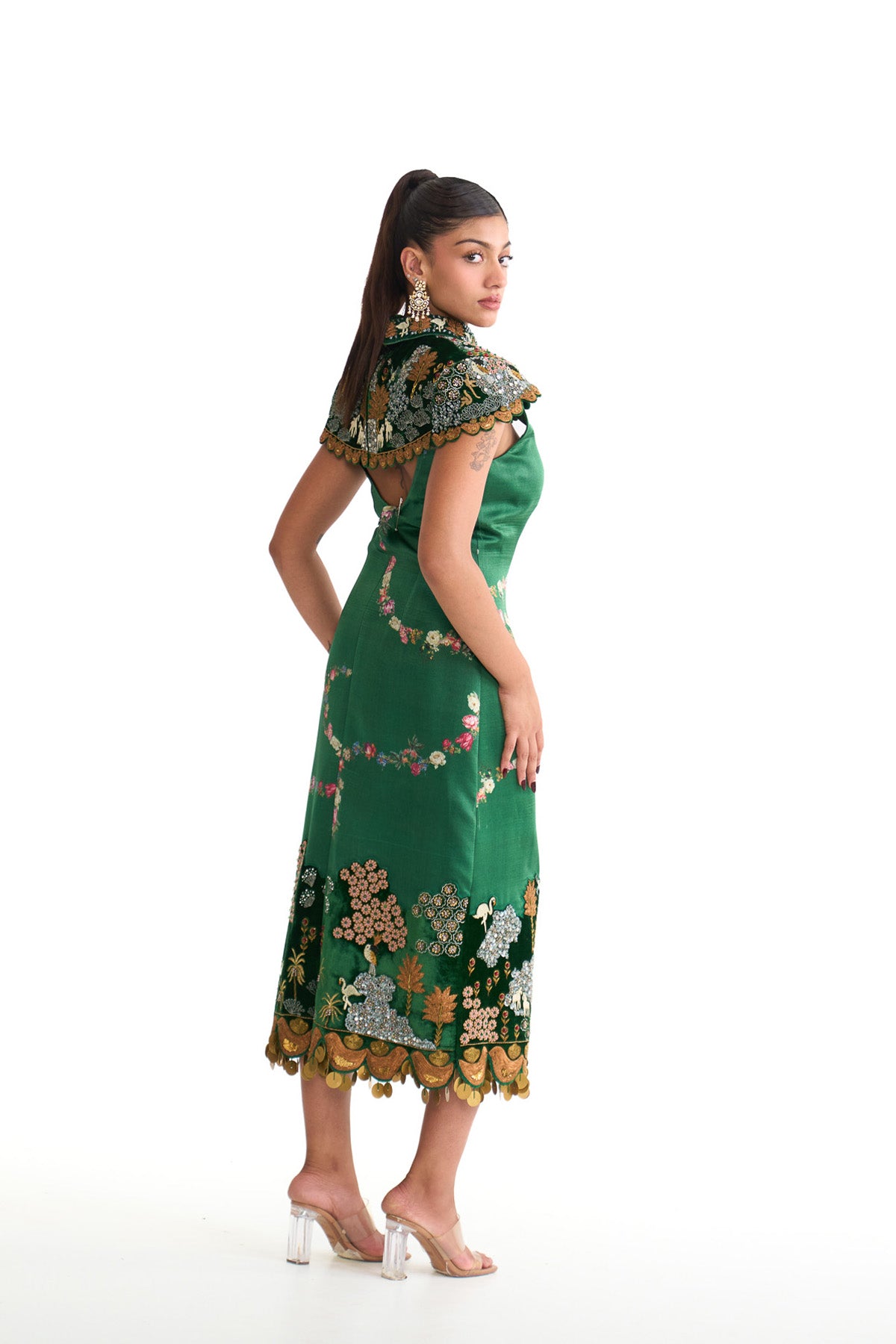 Forest bloom bodycon dress set