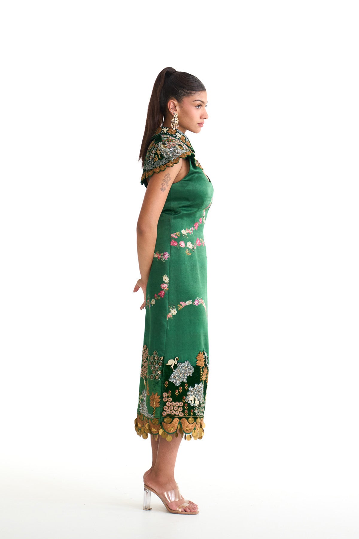 Forest bloom bodycon dress set