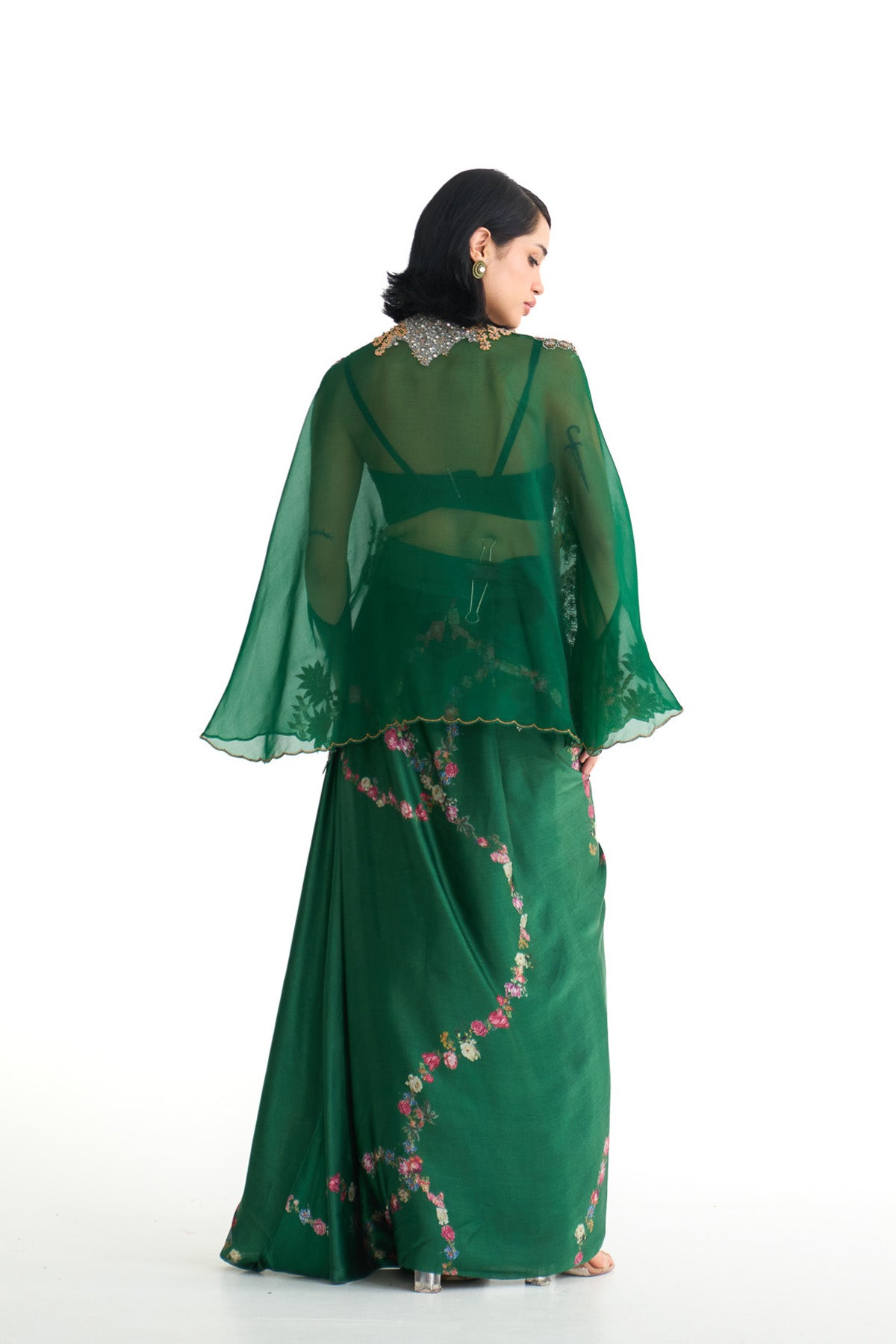 Forest bloom cape & drape skirt set