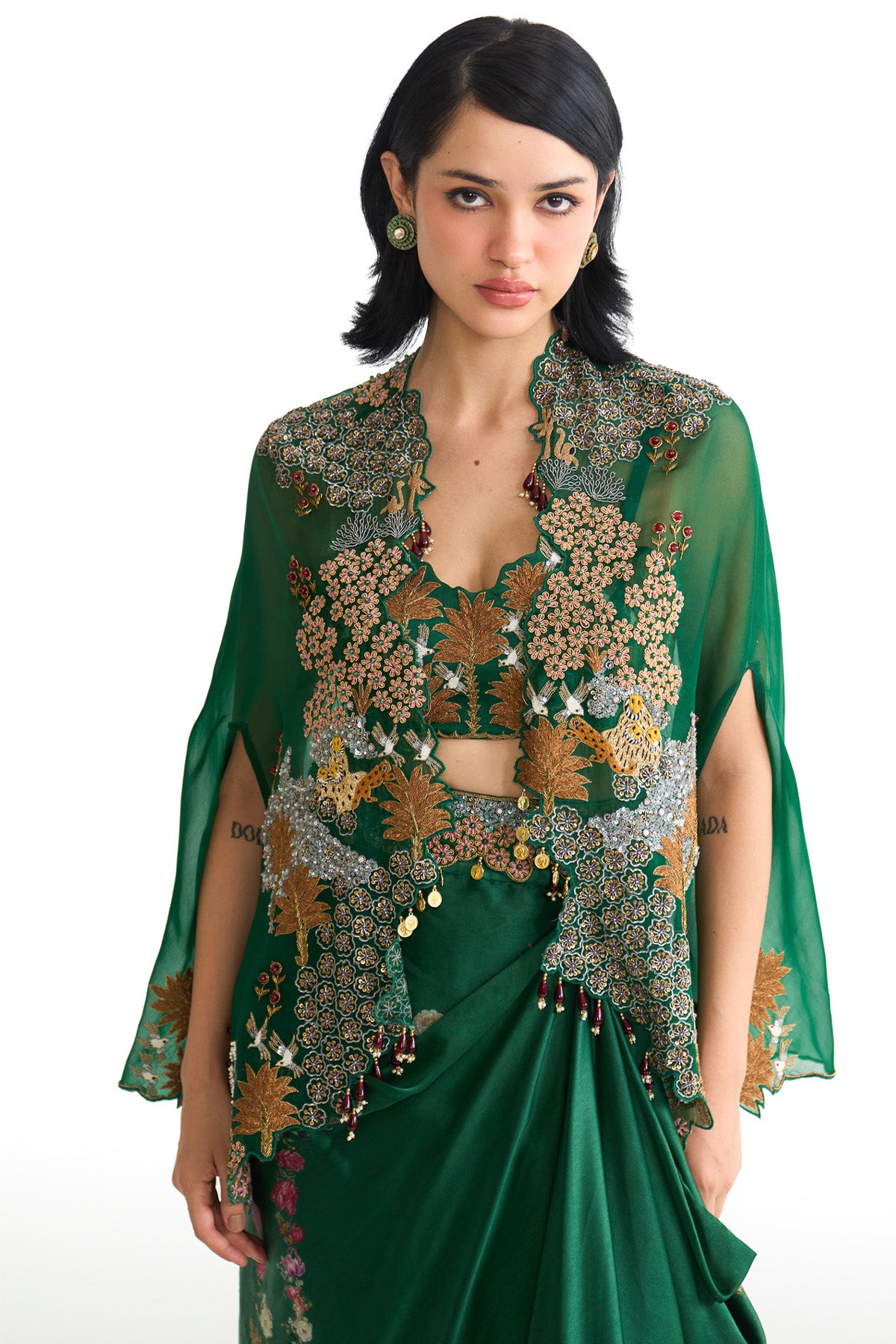 Forest bloom cape & drape skirt set