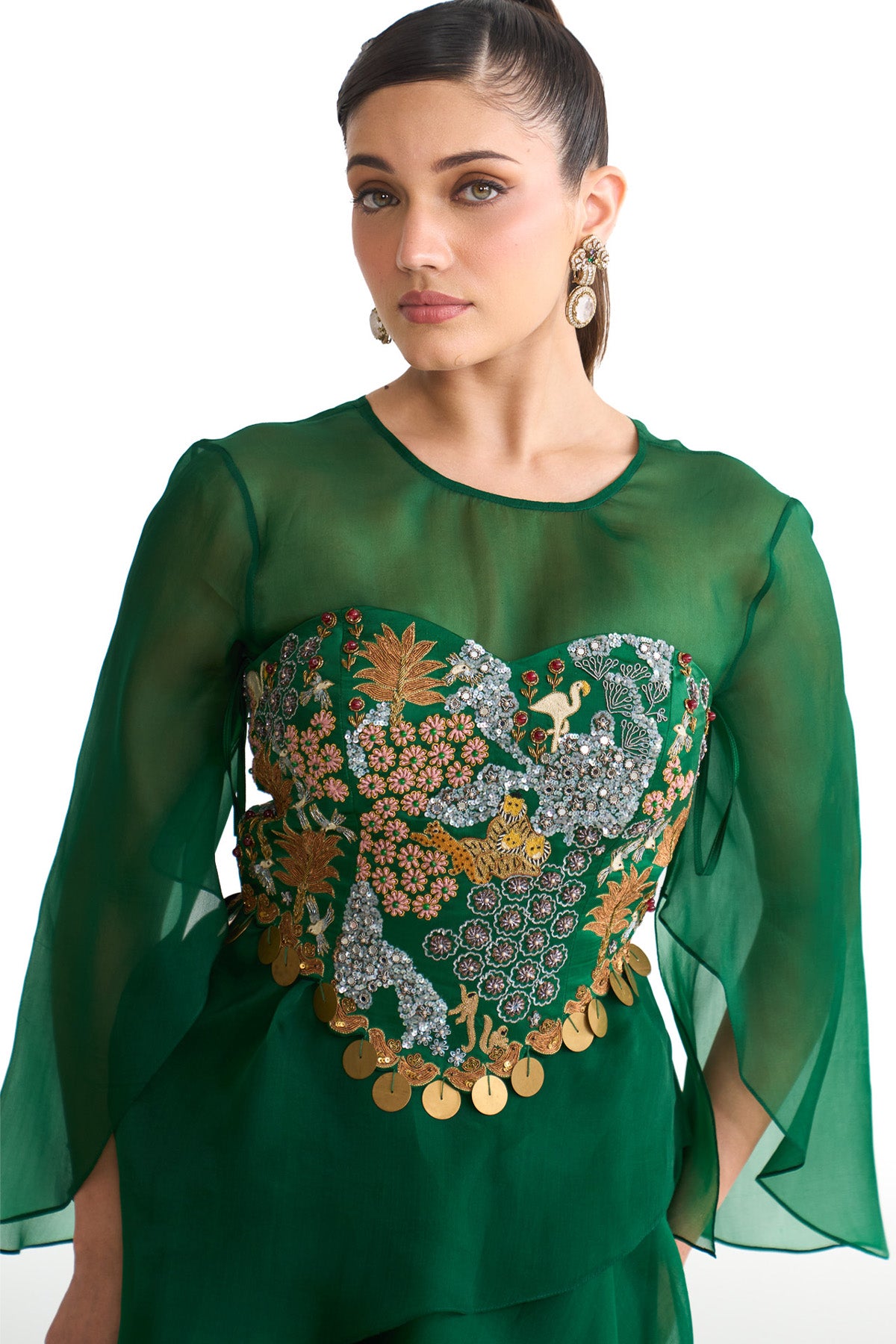 Forest bloom corset & sharara set
