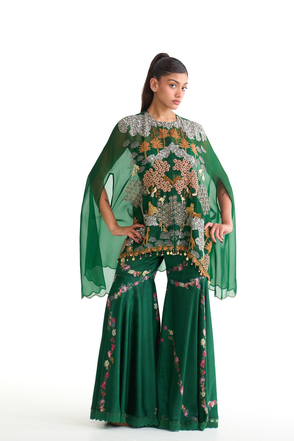 Forest bloom cape & garara set