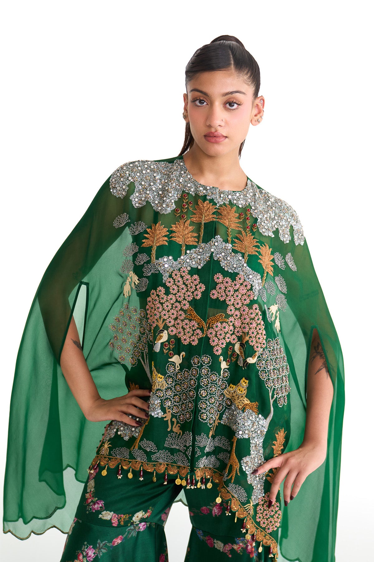 Forest bloom cape & garara set