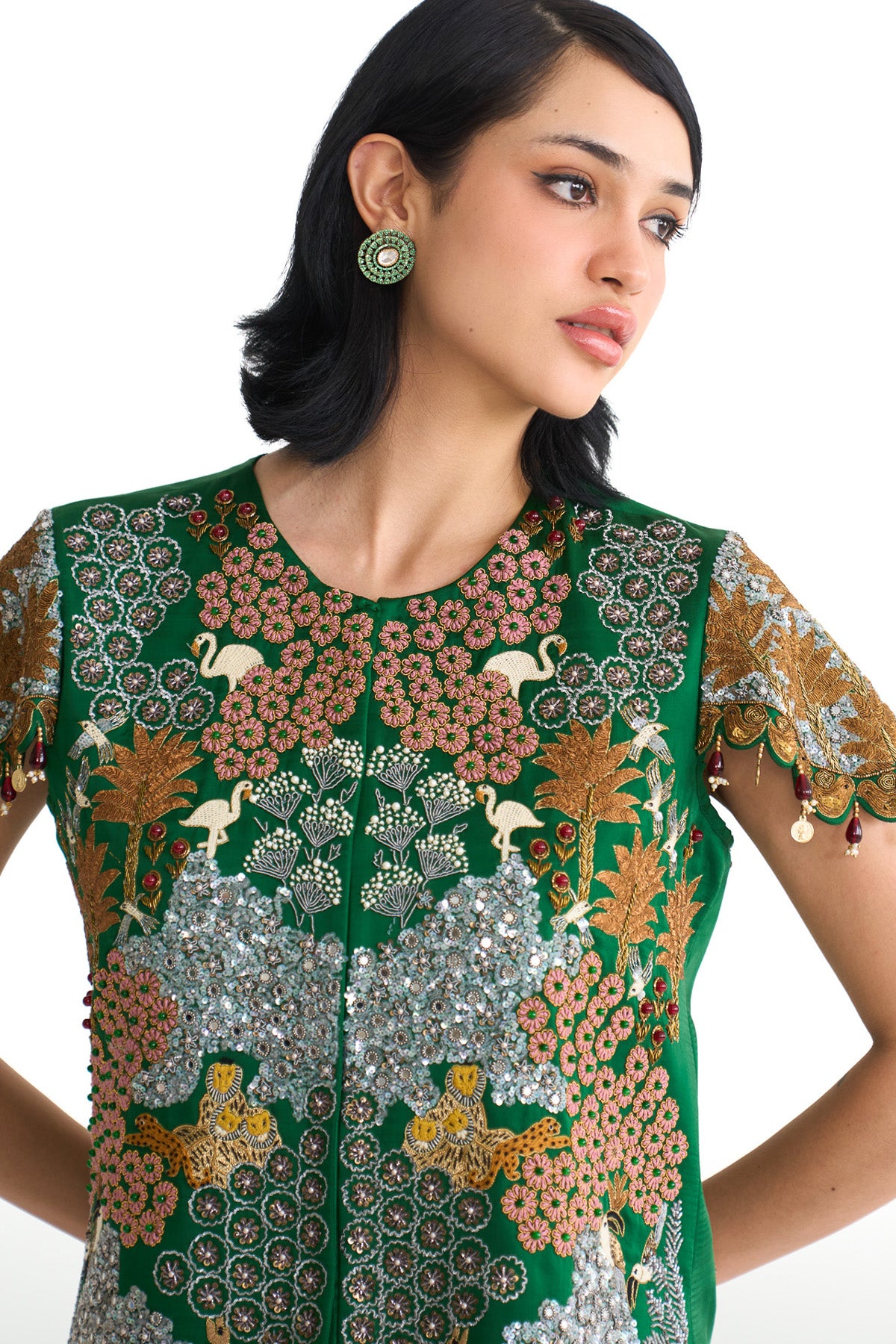 Forest bloom shirt & sharara set