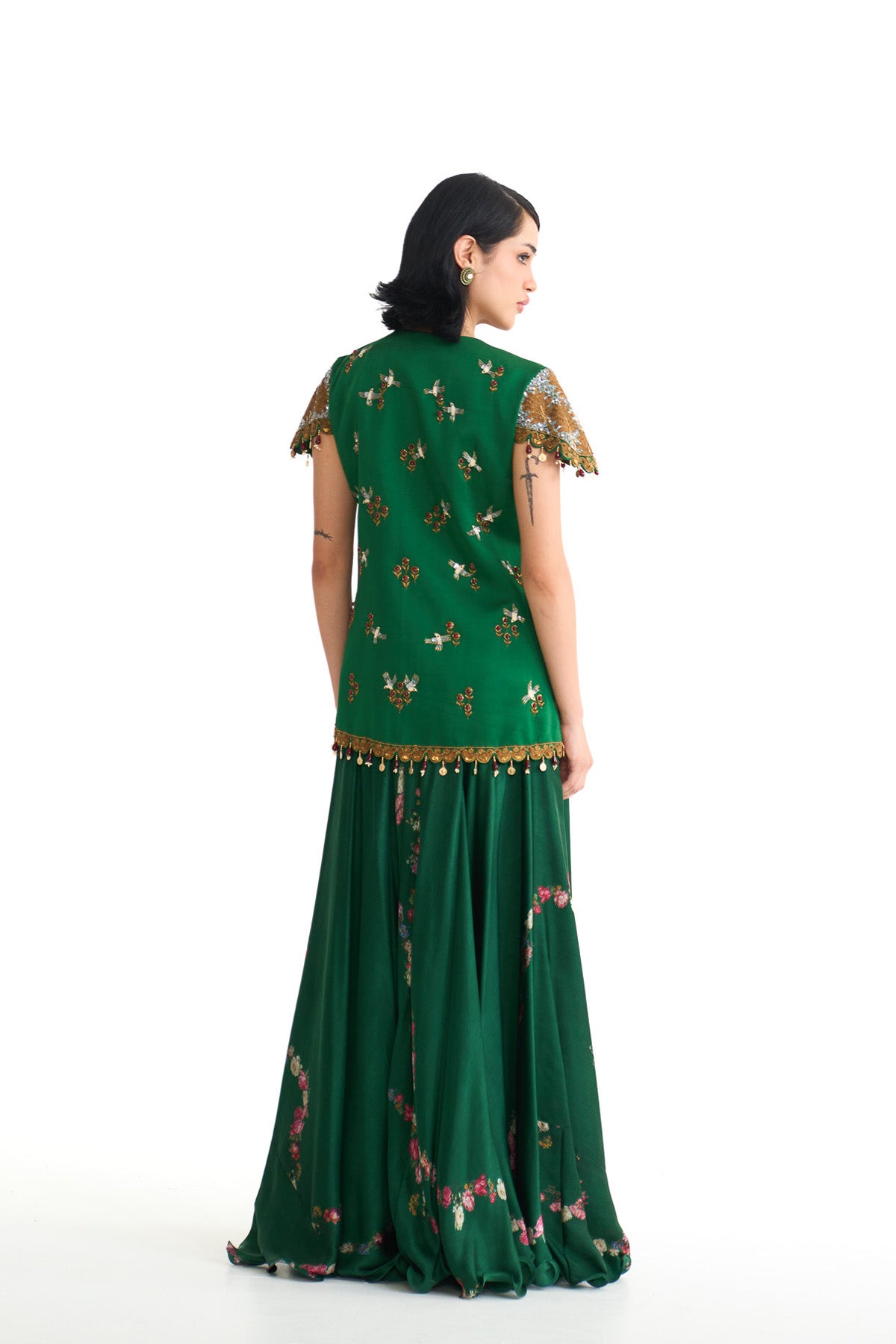 Forest bloom shirt & sharara set