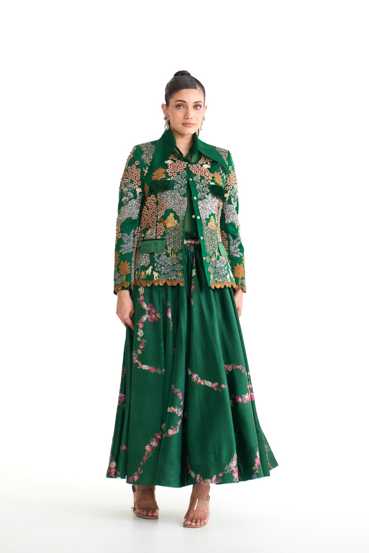 Forest bloom jacket & skirt set