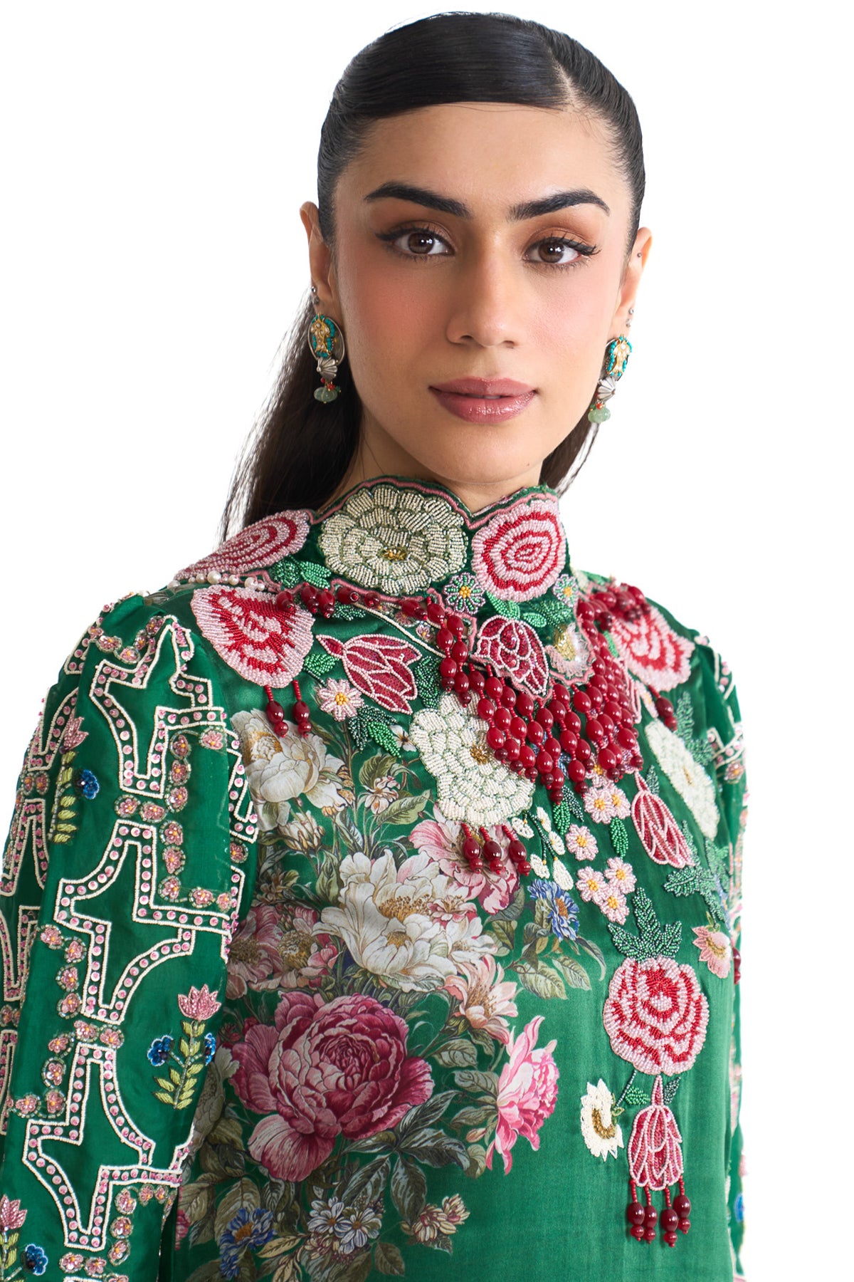 French rose sharara suit set