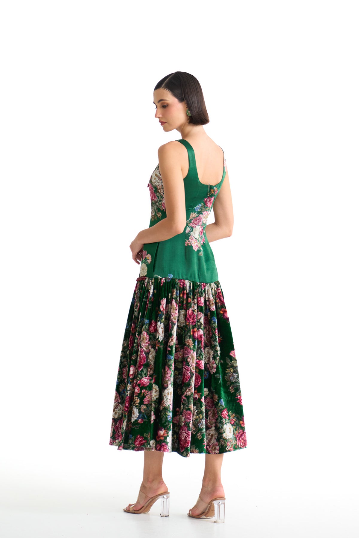 French rose bodycon dress