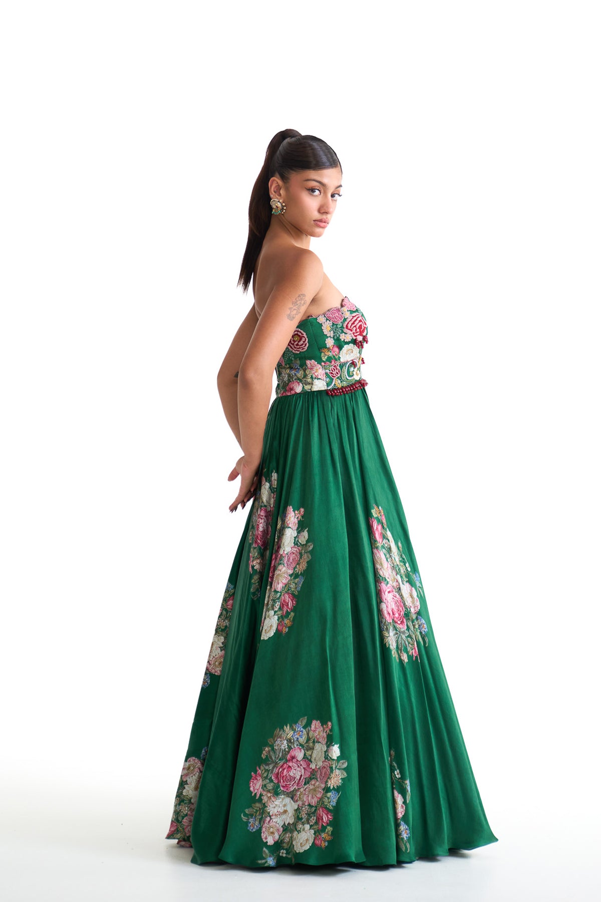 French rose tube dress