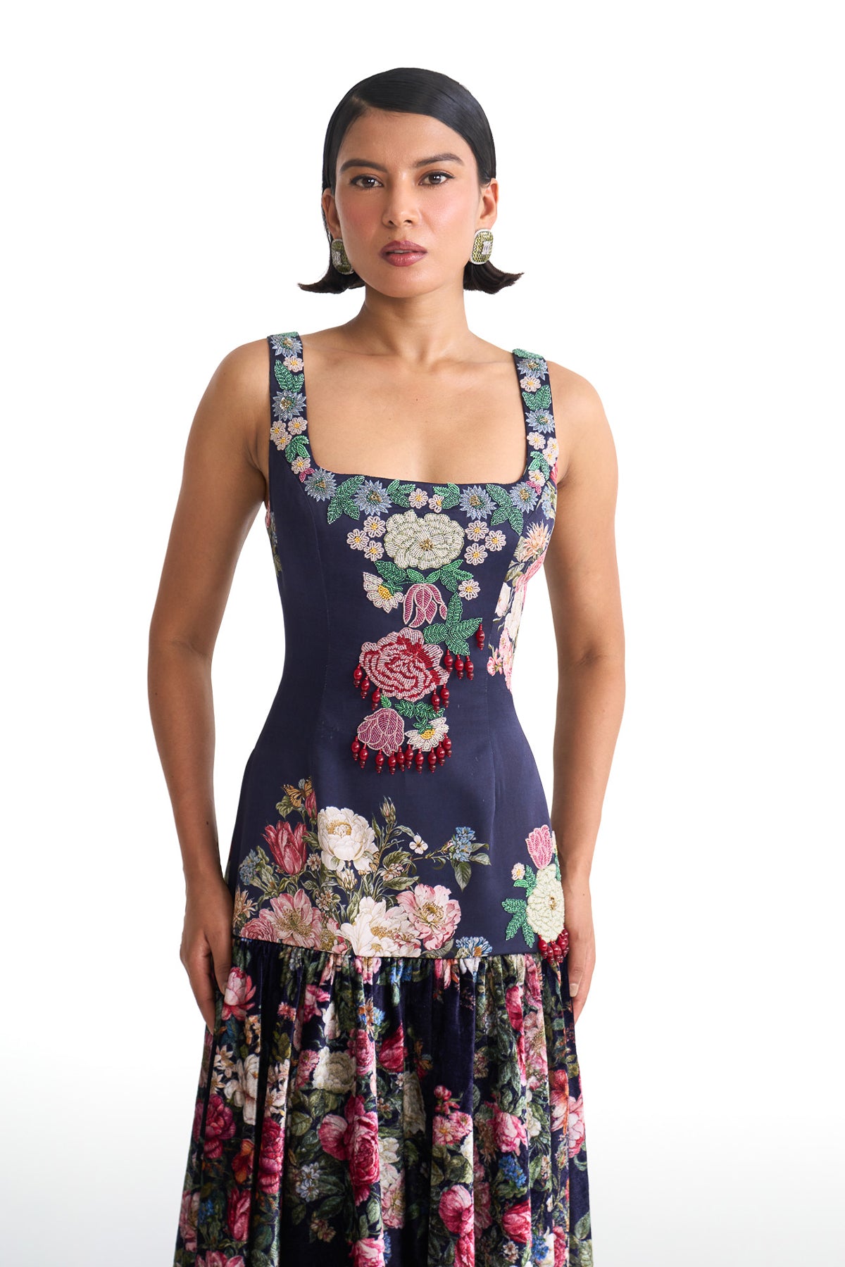 French rose bodycon dress
