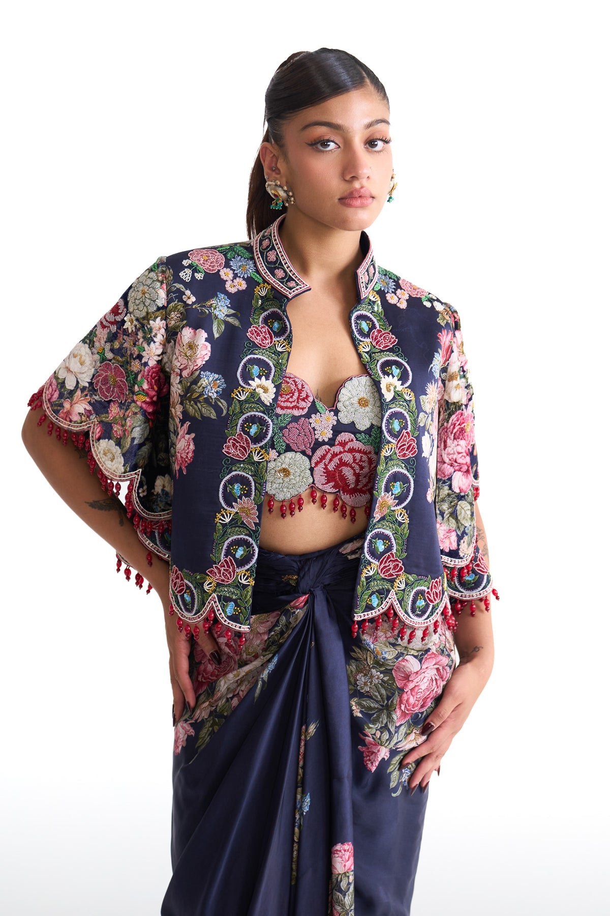 French rose BOLERO JACKET KNOT SKIRT SET