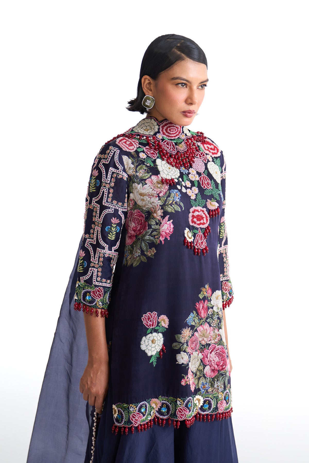 French rose sharara suit set